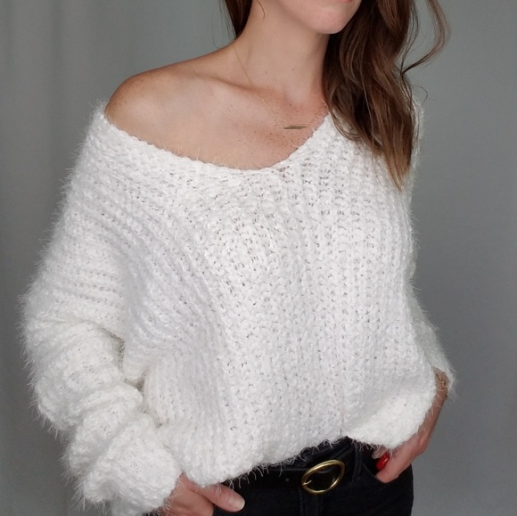 POL Sweaters - Pullover white sweater only size large left!